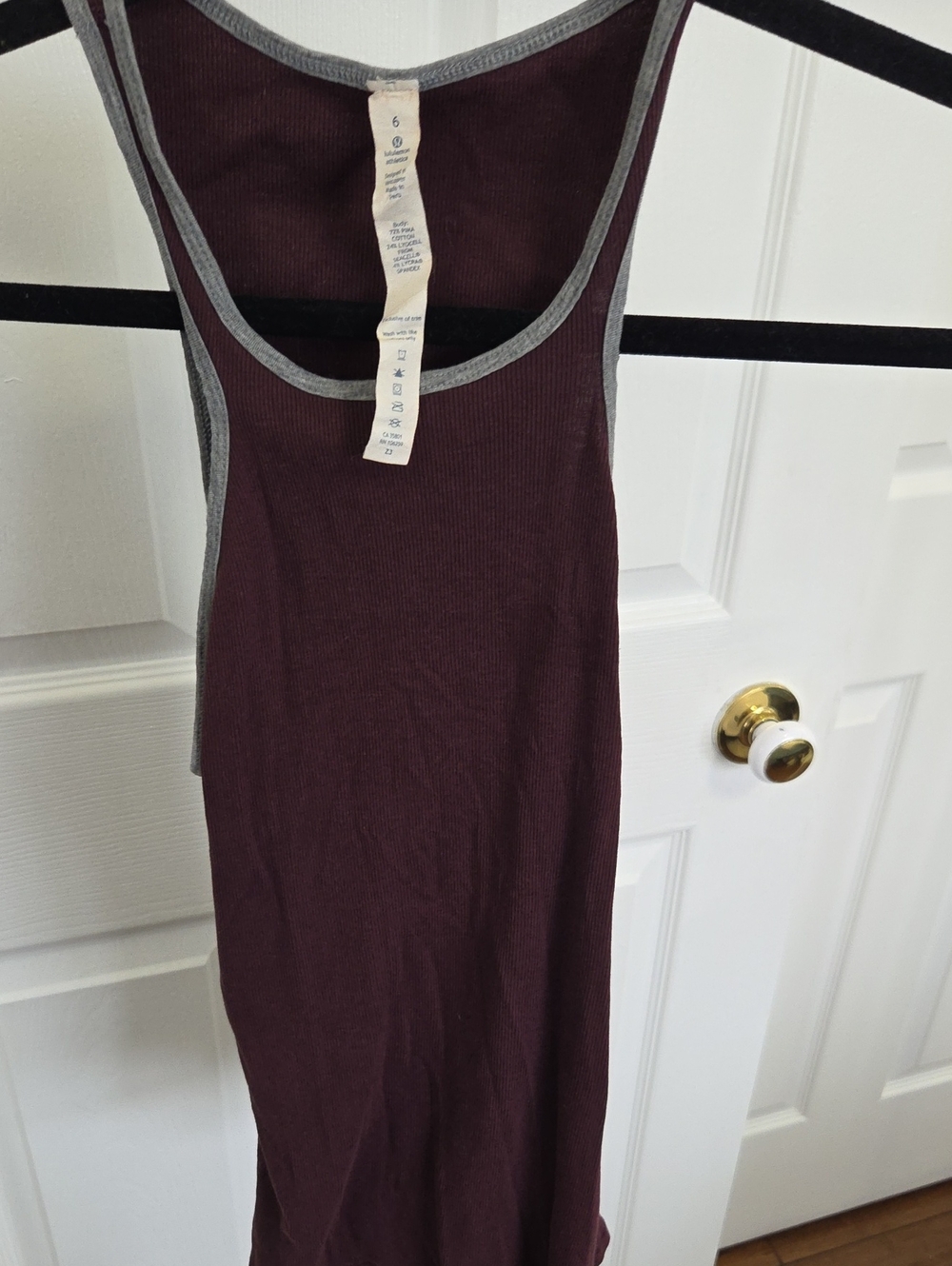 lululemon athletica Plum Ribbed Tank Dress with Gray Trim